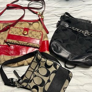Lot of 3 Coach bags - one with a matching wallet.